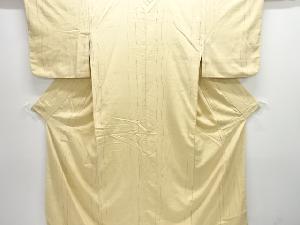 アンティーク　よろけ縞模様織り出し手織り紬着物